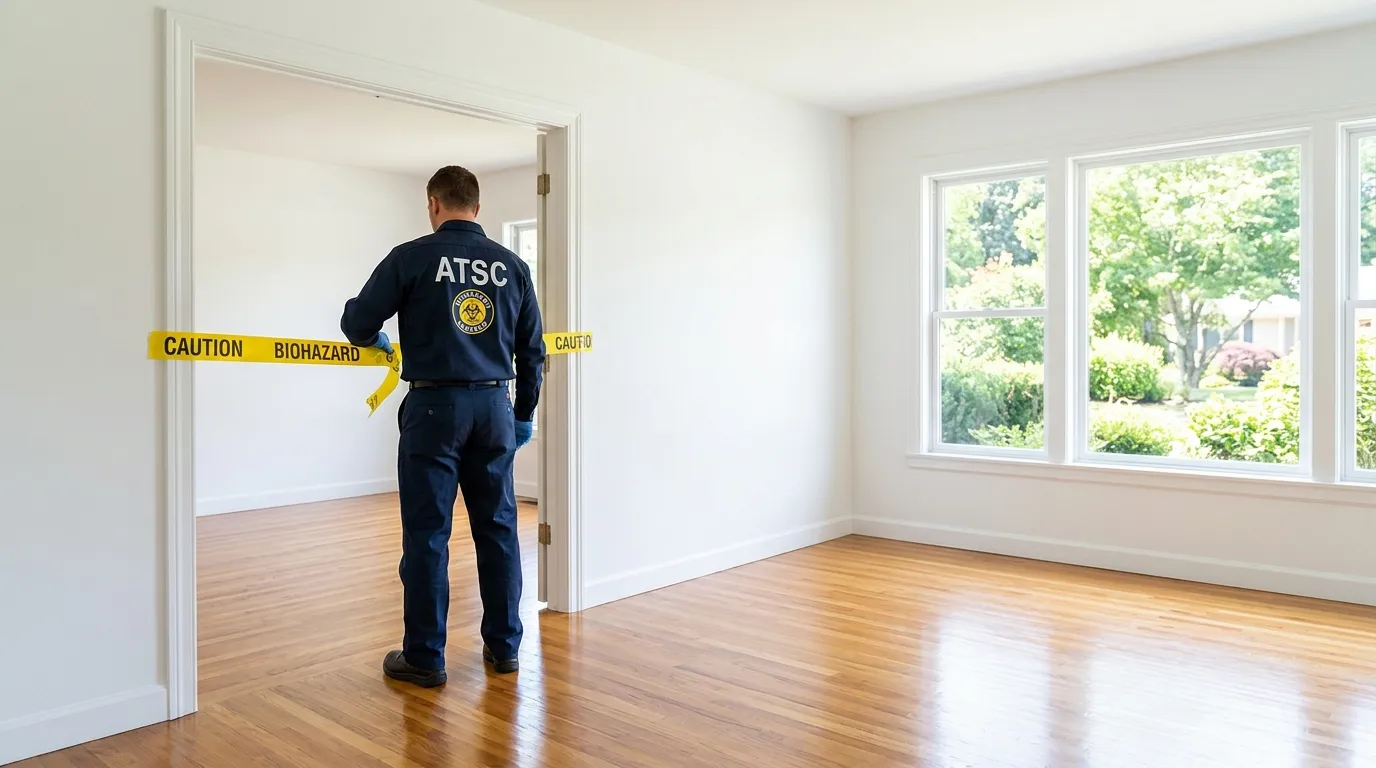 Certified biohazard cleanup crew performing Trauma Scene Cleanup in Manteno